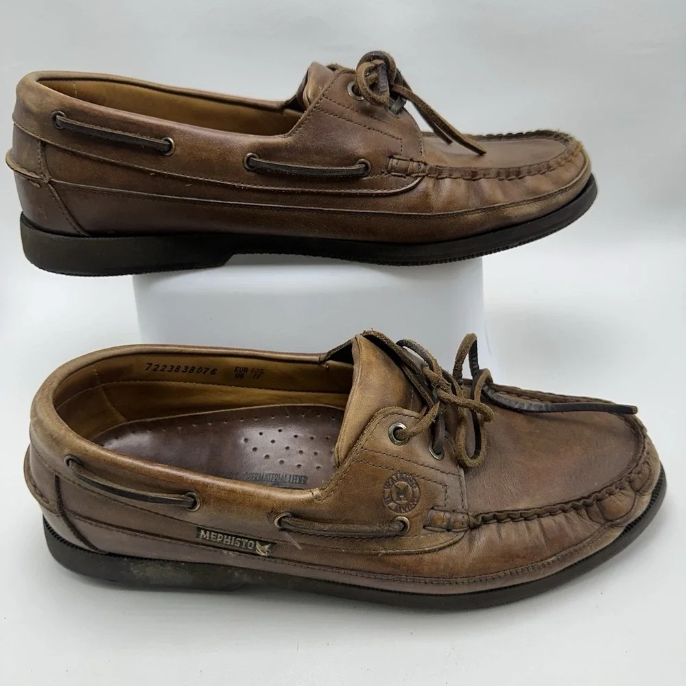 Mephisto Spinnaker Brown Leather Boat Shoes Men's Size 11US/10.5UK